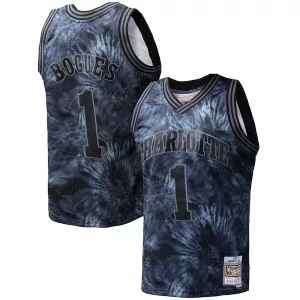 Pratico Classico Muggsy Bogues Charlotte Hornets Hardwood Classics 1992/93 Tie Dye Swingman Jersey Black per i Fan Veri