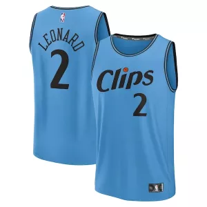 Pratico Kawhi Leonard LA Clippers 2024/25 Fast Break Player Jersey City Edition Light Blue per i Fan Veri