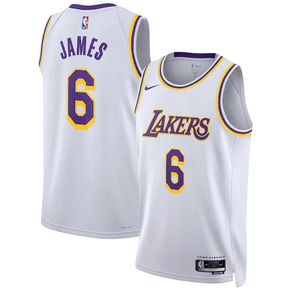 Pratico Robusto LeBron James Los Angeles Lakers Nike Unisex Swingman Jersey Association Edition White per i Fan Veri