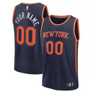 Incantevole Elegante Lussuoso New York Knicks Custom Fast Break Jersey Navy Statement Edition per i Fan Veri