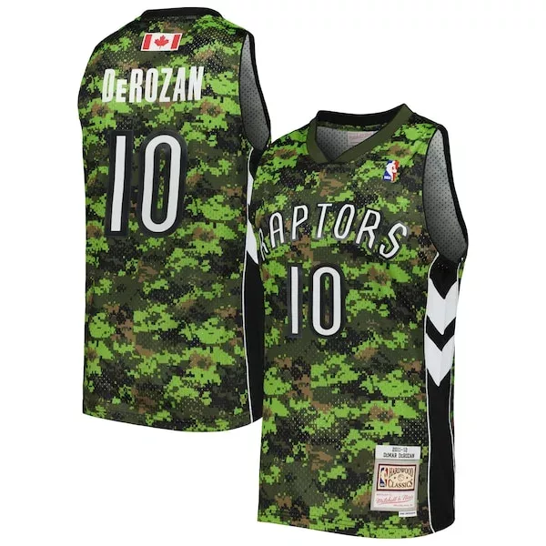 Prestigioso DeMar DeRozan Toronto Raptors 2011/12 Hardwood Classics Swingman Jersey Camo per i Fan Veri