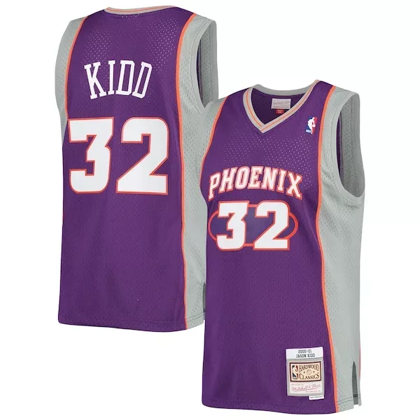 Prestigioso Jason Kidd Phoenix Suns 2001/02 Hardwood Classics Swingman Jersey Purple per i Fan Veri