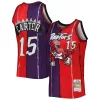 Prestigioso Trendy Eccezionale Vince Carter Toronto Raptors Hardwood Classics 1998/99 Split Swingman Jersey Purple/Red per i Fan Veri