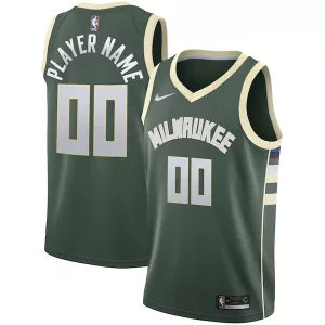 Raffinato Fantastico Milwaukee Bucks Nike Swingman Custom Jersey Green Icon Edition per i Fan Veri