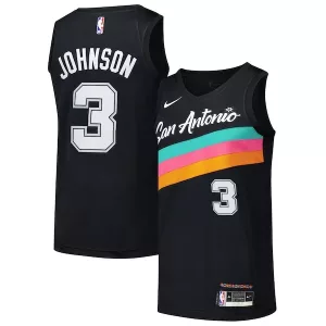 Raffinato Keldon Johnson San Antonio Spurs Nike Swingman Player Jersey City Edition Black per i Fan Veri