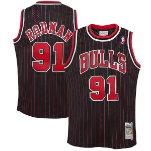 Duraturo Ottimo Dennis Rodman Chicago Bulls Youth 1995/96 Hardwood Classics Swingman Jersey Black per i Fan Veri