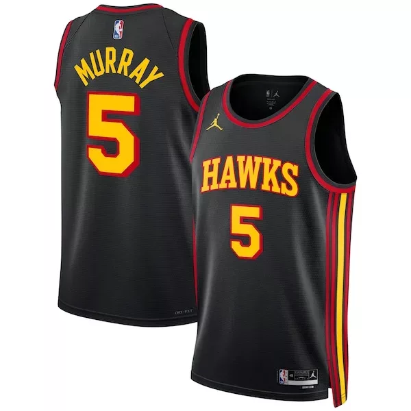 Raffinato Robusto Dejounte Murray Atlanta Hawks Jordan Brand Unisex Swingman Jersey Statement Edition Black per i Fan Veri