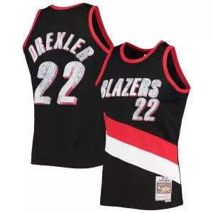 Raffinato Stupendo Clyde Drexler Portland Trail Blazers 1991/92 Hardwood Classics NBA 75th Anniversary Diamond Swingman Jersey Black per i Fan Veri