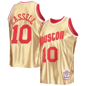 Resistente Fantastico Prestigioso Sam Cassell Houston Rockets 75th Anniversary 1993/94 Hardwood Classics Swingman Jersey Gold per i Fan Veri