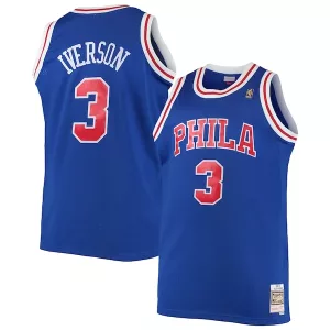 Resistente Meraviglioso Allen Iverson Philadelphia 76ers 1996/97 Big & Tall Hardwood Classics Swingman Jersey Royal/Black/Red/White per i Fan Veri