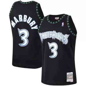 Resistente Stephon Marbury Minnesota Timberwolves 1997/98 Hardwood Classics Swingman Jersey Black per i Fan Veri