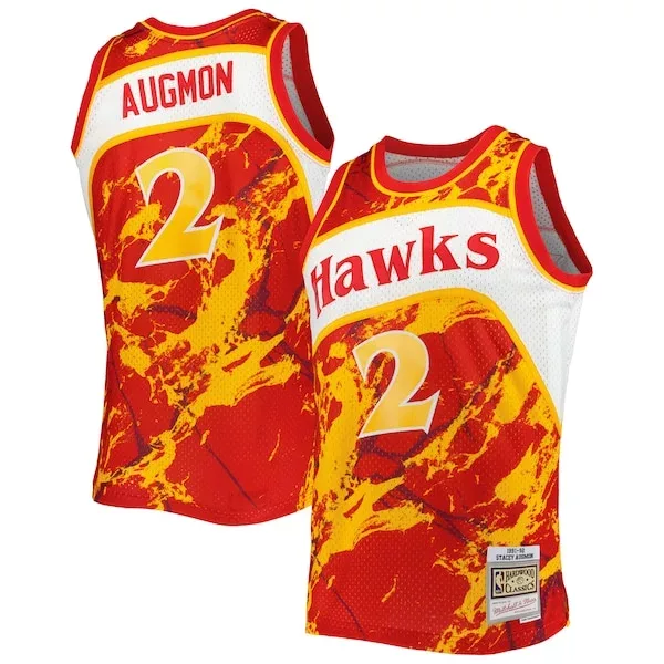 Resistente Stupendo Stacey Augmon Atlanta Hawks 1991/92 Hardwood Classics Marble Swingman Jersey Red per i Fan Veri
