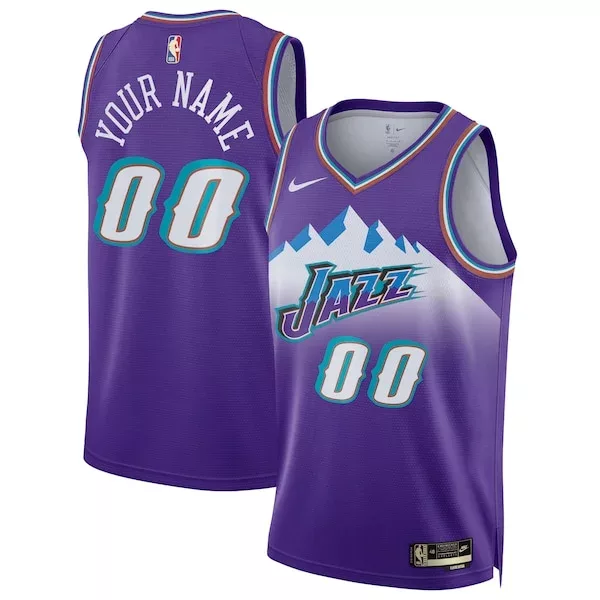 Resistente Utah Jazz Nike Unisex 2022/23 Custom Swingman Jersey Classic Edition Purple per i Fan Veri