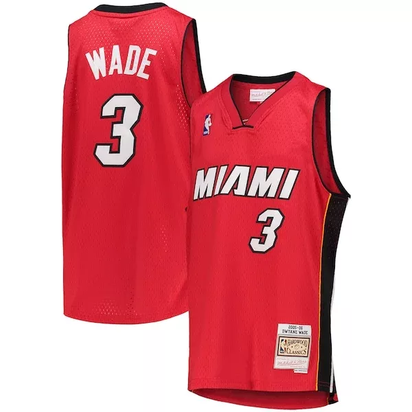 Robusto Delizioso Lussuoso Dwyane Wade Miami Heat Youth 2005/06 Hardwood Classics Swingman Jersey Red per i Fan Veri