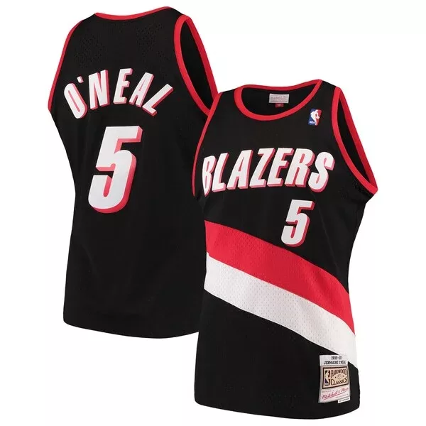 Sofisticato Bellissimo Delizioso Jermaine O'Neal Portland Trail Blazers 1999/00 Hardwood Classics Swingman Jersey Black per i Fan Veri