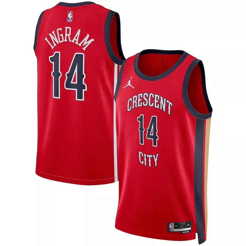 Accattivante Resistente Eccezionale Brandon Ingram New Orleans Pelicans Jordan Brand Unisex Swingman Jersey Statement Edition Red per i Fan Veri