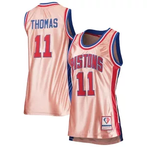 Sofisticato Comodo Isiah Thomas Detroit Pistons Women's 75th Anniversary Rose Gold 1982 Swingman Jersey Pink per i Fan Veri