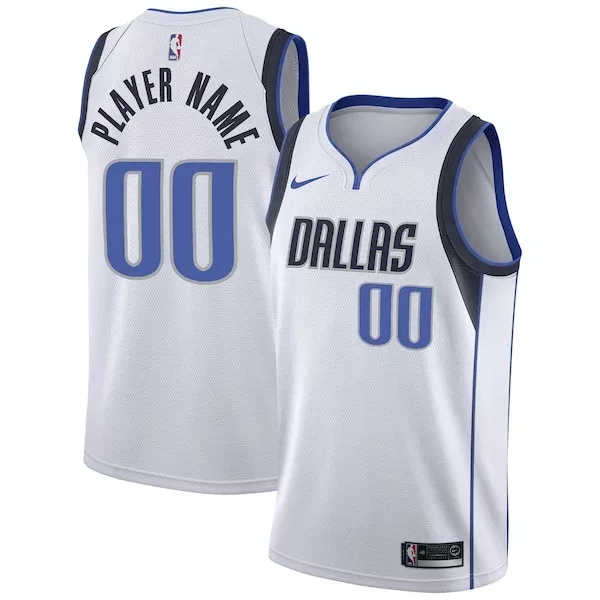 Sofisticato Moderno Dallas Mavericks Nike 2020/21 Swingman Custom Jersey Association Edition White per i Fan Veri