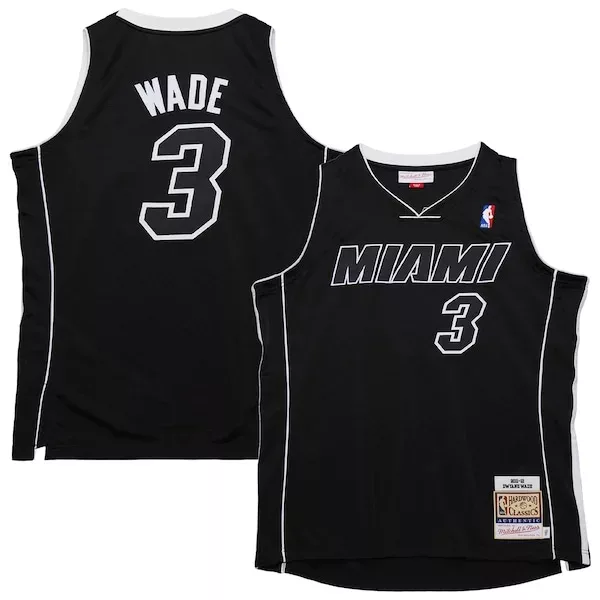 Sofisticato Ottimo Elegante Dwyane Wade Miami Heat 2011/12 Hardwood Classics Authentic Jersey Black per i Fan Veri