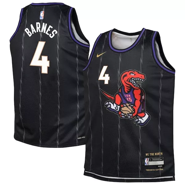 Sofisticato Scottie Barnes Toronto Raptors Nike Youth 2024/25 Swingman Player Jersey City Edition Black per i Fan Veri