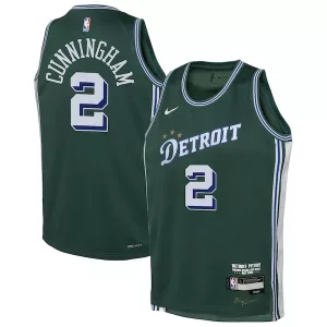 Splendido Cade Cunningham Detroit Pistons Nike Youth 2022/23 Swingman Jersey City Edition Green per i Fan Veri