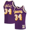 Splendido Carino Incantevole Shaquille O'Neal Los Angeles Lakers Hardwood Classics Swingman Jersey Purple/Royal/Gold per i Fan Veri