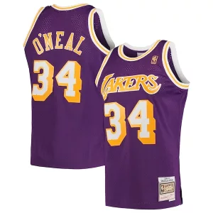 Splendido Carino Incantevole Shaquille O'Neal Los Angeles Lakers Hardwood Classics Swingman Jersey Purple/Royal/Gold per i Fan Veri