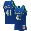 Splendido Comodo Dirk Nowitzki Dallas Mavericks 1998/99 Hardwood Classics NBA 75th Anniversary Diamond Swingman Jersey Blue per i Fan Veri