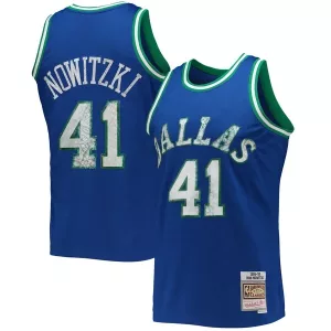 Splendido Comodo Dirk Nowitzki Dallas Mavericks 1998/99 Hardwood Classics NBA 75th Anniversary Diamond Swingman Jersey Blue per i Fan Veri
