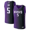 Splendido Elegante De'Aaron Fox Sacramento Kings Fast Break Replica Player Jersey Statement Edition Purple per i Fan Veri