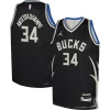 Splendido Incantevole Giannis Antetokounmpo Milwaukee Bucks Jordan Brand Youth Swingman Jersey Statement Edition Black per i Fan Veri