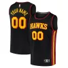 Splendido Prestigioso Delizioso Atlanta Hawks Youth Custom Fast Break Replica Jersey Black Statement Edition per i Fan Veri