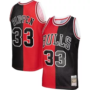 Splendido Robusto Cool Scottie Pippen Chicago Bulls Hardwood Classics 1997/98 Split Swingman Jersey Red/Black per i Fan Veri