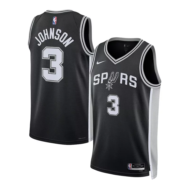 Bellissimo Delizioso Carino Keldon Johnson San Antonio Spurs Nike Unisex Swingman Jersey Association Edition Black per i Fan Veri