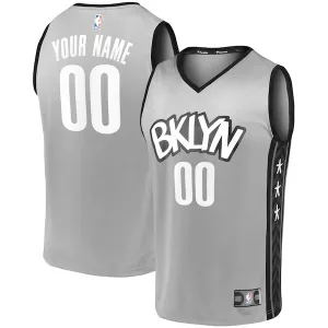 Stupendo Fascinante Robusto Brooklyn Nets Youth Custom Fast Break Replica Jersey Gray Statement Edition per i Fan Veri