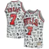 Stupendo Incantevole Toni Kukoc Chicago Bulls 1997/98 Hardwood Classics Doodle Swingman Jersey White per i Fan Veri
