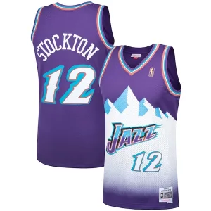 Stupendo Ottimo Raffinato John Stockton Utah Jazz Hardwood Classics Swingman Jersey Purple per i Fan Veri