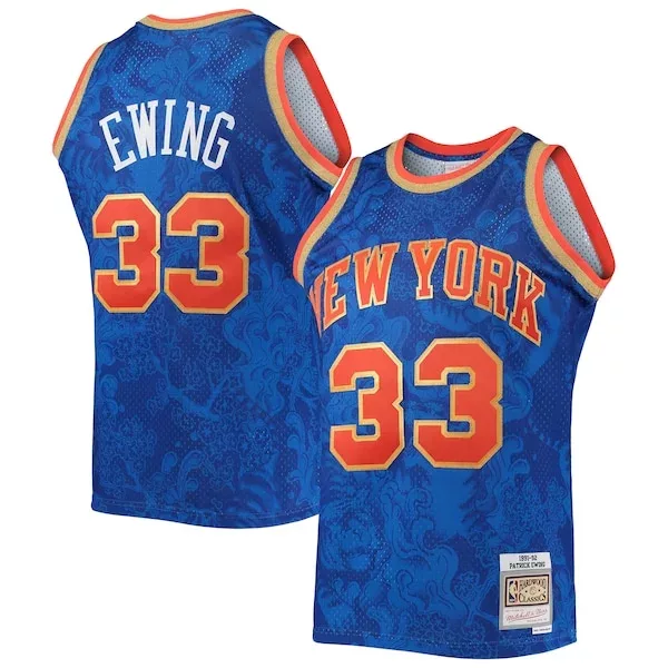 Stupendo Patrick Ewing New York Knicks Hardwood Classics 1991/92 Lunar New Year Swingman Jersey Blue per i Fan Veri