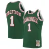 Stupendo Prestigioso Ottimo Oscar Robertson Milwaukee Bucks 1971/72 Hardwood Classics Swingman Jersey Green per i Fan Veri