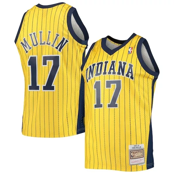 Trendy Eccezionale Chris Mullin Indiana Pacers 1999/00 Hardwood Classics Swingman Jersey Gold per i Fan Veri