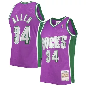 Trendy Meraviglioso Lussuoso Ray Allen Milwaukee Bucks 2001/02 Hardwood Classics Swingman Jersey Purple per i Fan Veri
