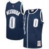 Trendy Russell Westbrook Oklahoma City Thunder 2015/16 Swingman Jersey Blue per i Fan Veri