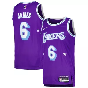 Versatile Accattivante Gorgeous LeBron James Los Angeles Lakers Nike Swingman Player Jersey City Edition Purple per i Fan Veri