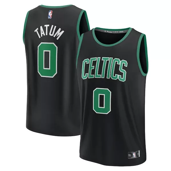 Ottimo Duraturo Elegante Jayson Tatum Boston Celtics Fast Break Replica Player Jersey Statement Edition Black per i Fan Veri