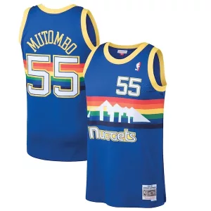 Versatile Bellissimo Eccezionale Dikembe Mutombo Denver Nuggets 1991/92 Hardwood Classics Swingman Jersey Blue per i Fan Veri