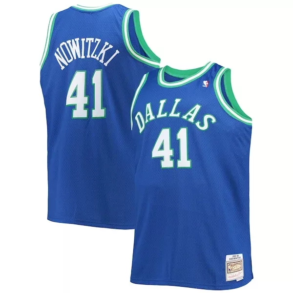 Versatile Magnifico Gorgeous Dirk Nowitzki Dallas Mavericks Big & Tall 1998/99 Hardwood Classics Swingman Jersey Blue per i Fan Veri