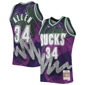 Versatile Moderno Ray Allen Milwaukee Bucks Hardwood Classics 2000/01 Hyper Hoops Swingman Jersey Purple per i Fan Veri