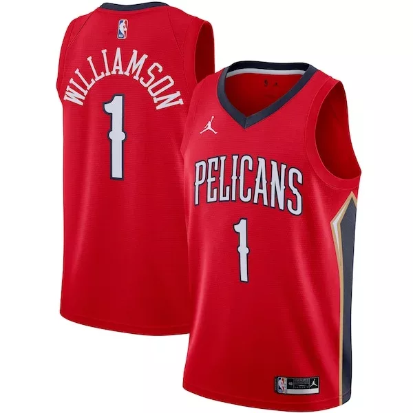 Versatile Zion Williamson New Orleans Pelicans Jordan Brand 2020/21 Swingman Jersey Statement Edition Red per i Fan Veri
