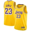 Accattivante LeBron James Los Angeles Lakers Nike Youth Swingman Jersey Icon Edition Gold per i Fan Veri