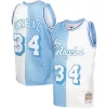 Attraente Classico Magnifico Shaquille O'Neal Los Angeles Lakers Hardwood Classics 1996/97 Split Swingman Jersey Powder Blue/White per i Fan Veri